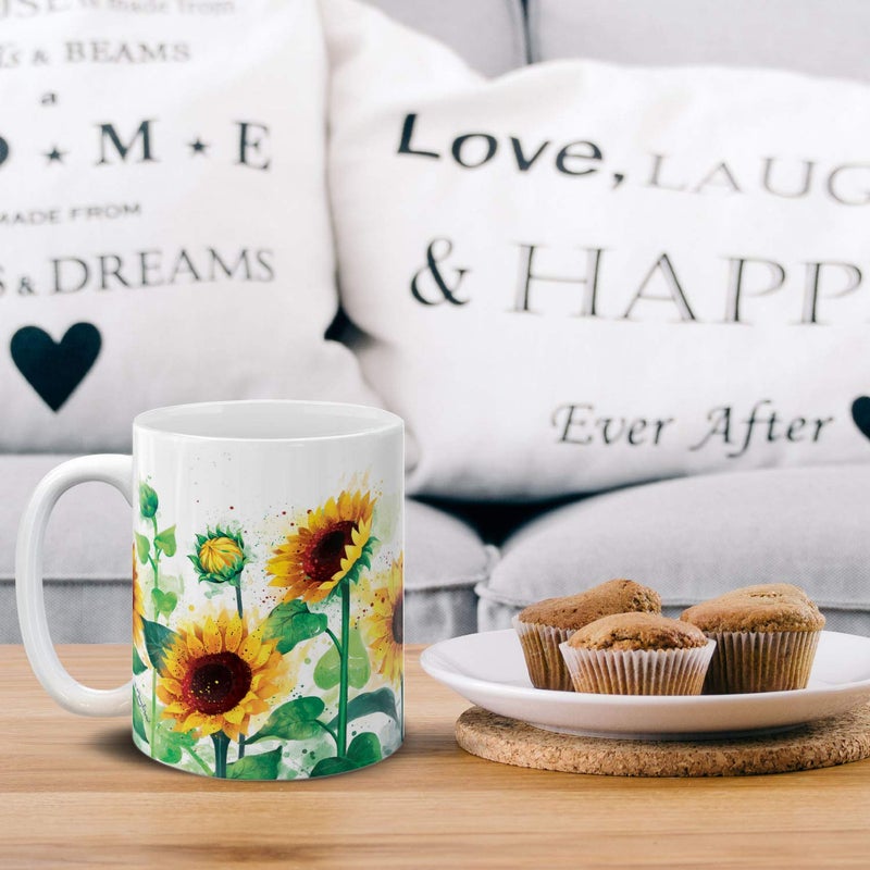 MUGBREW 11 OZ Coffee Mug Flowers Plants Garden Variety Designs, Sunflowers Flowers - Image 5